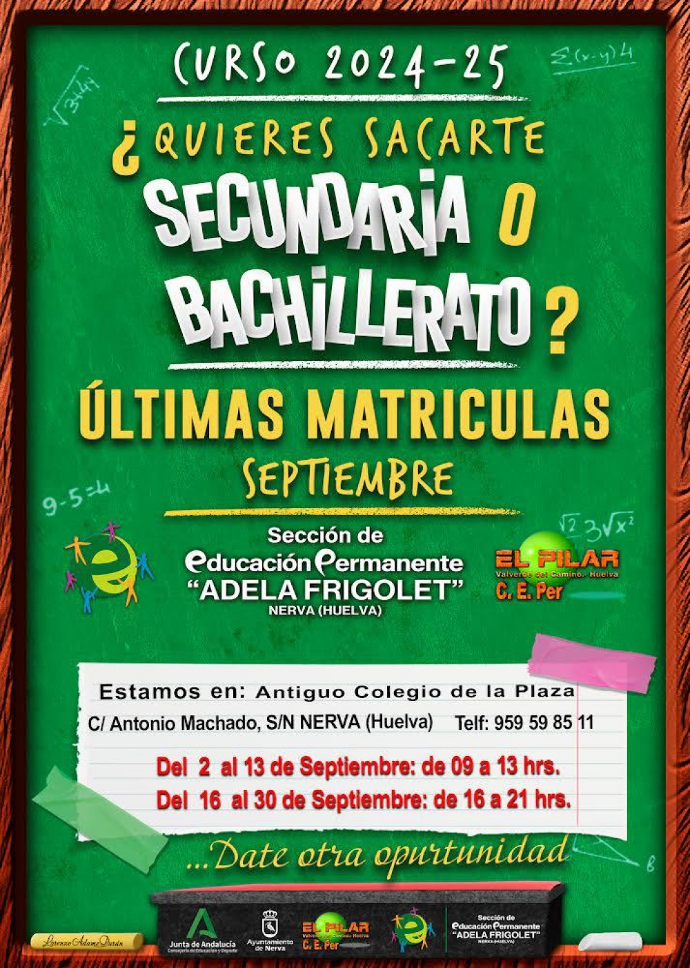 Abierto plazo matrícula SEPER Adela Frigolet